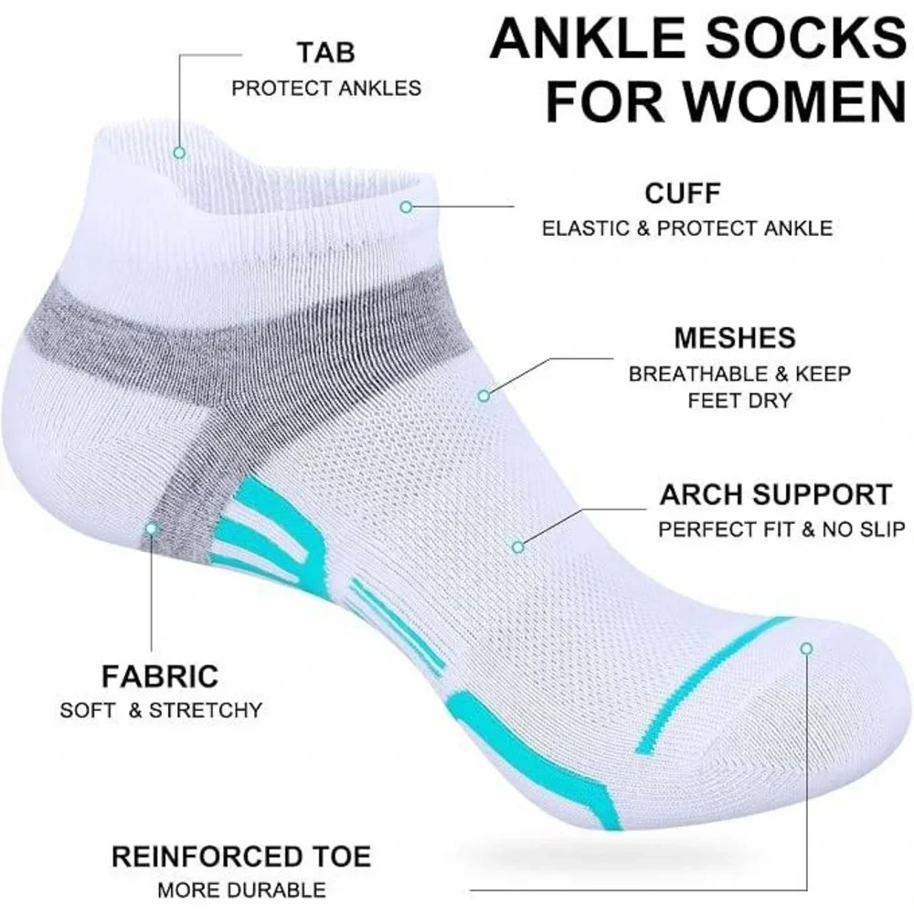 shnn 15 Pairs Women's 6-10 Ankle Socks Lightweight Breathable Casual Low Cut